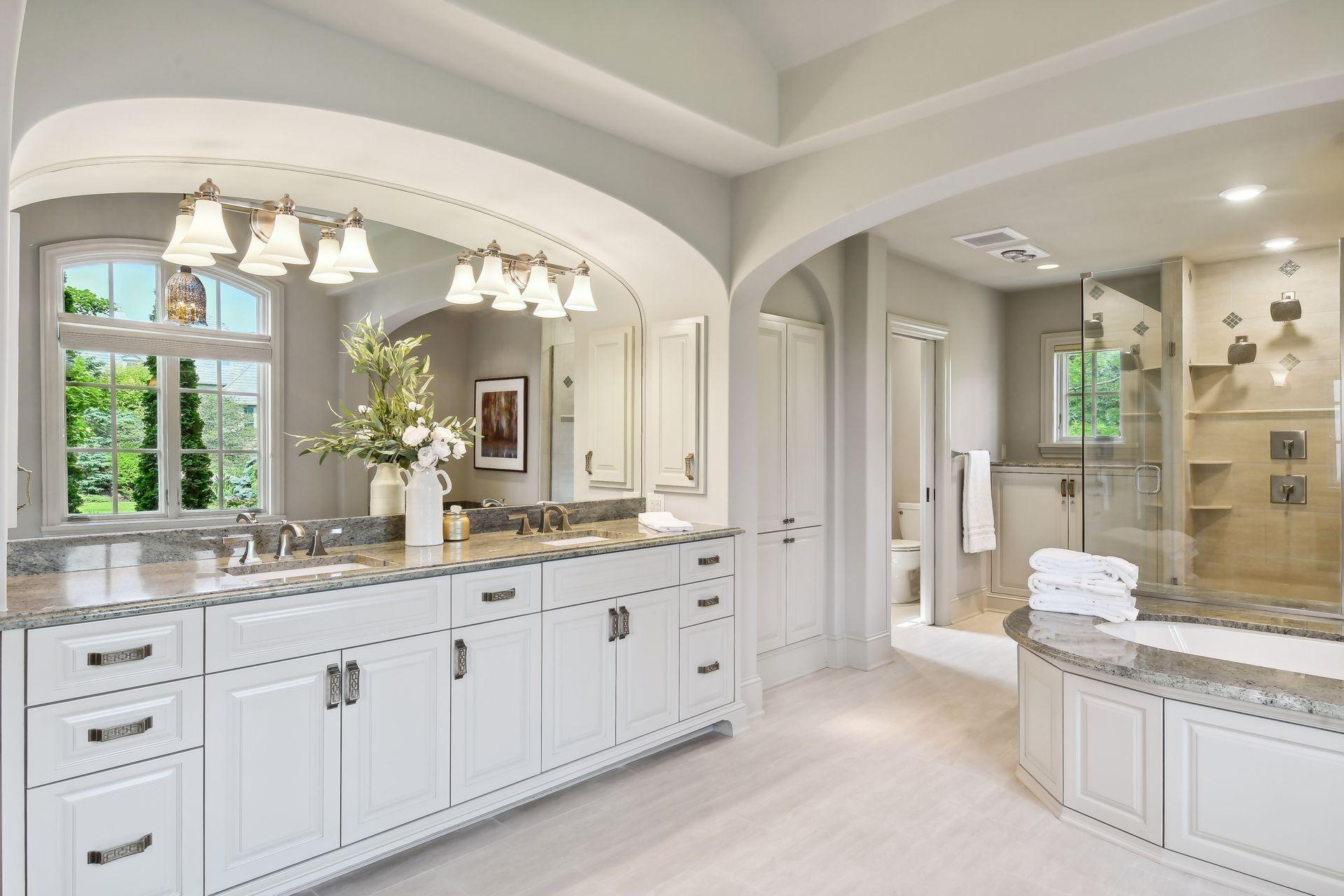 Spacious bath lends itself to a spa-like setting to pamper yourself in