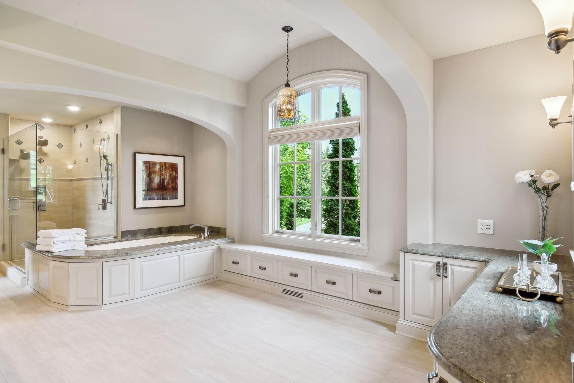 A pretty little window bench to take in the view