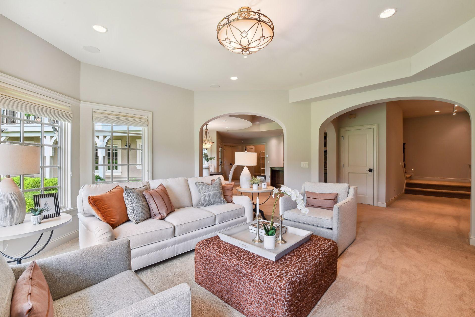 Lower level family room makes for a great spot to enjoy a movie or watch a big game on TV