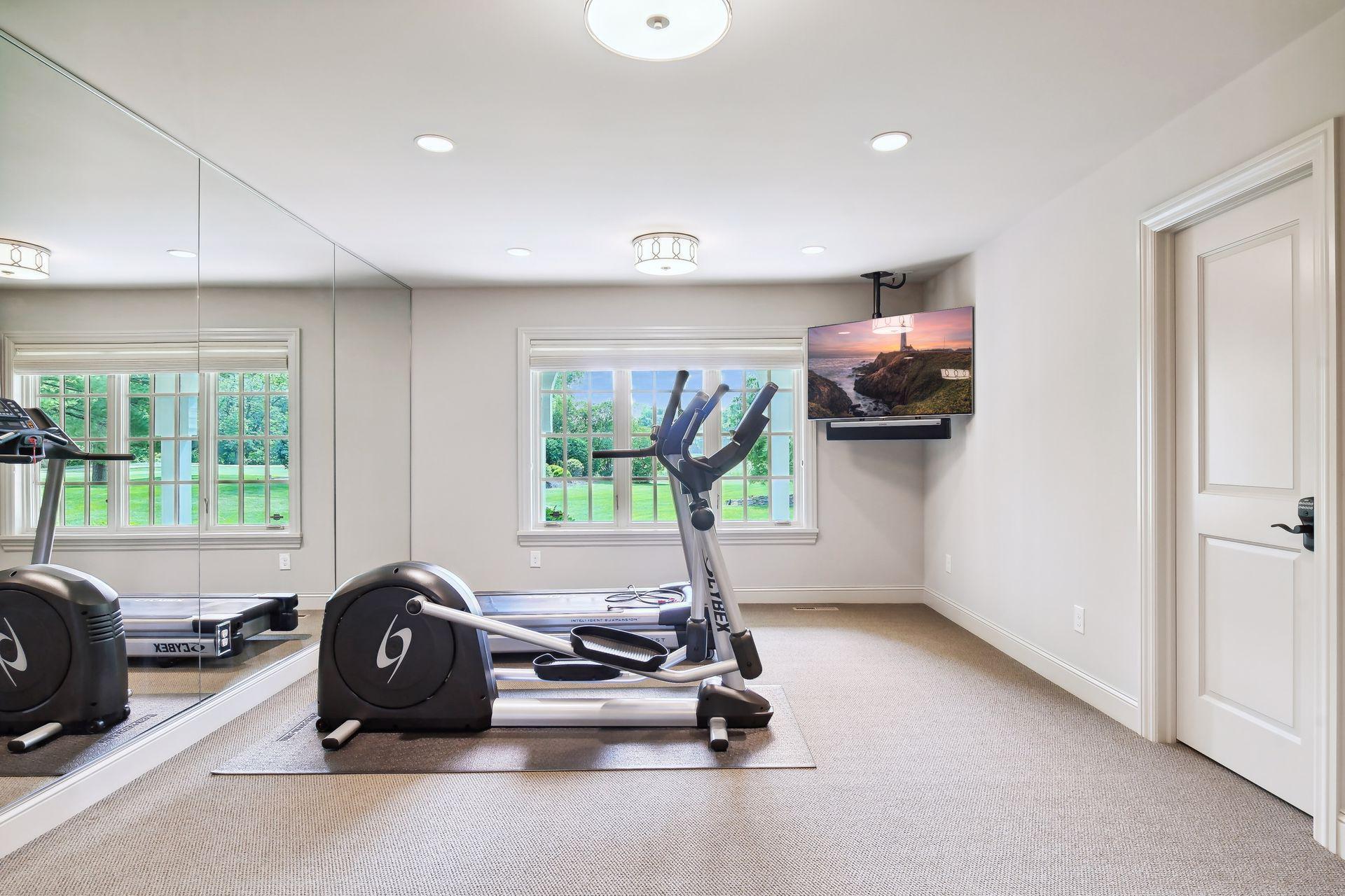 The home's 6th BR is currently set up as an exercise room