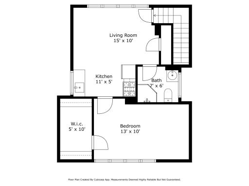 Carriage house floor plan. Located above the two-car detached garage. Not included in total sq. ft. for main home.
