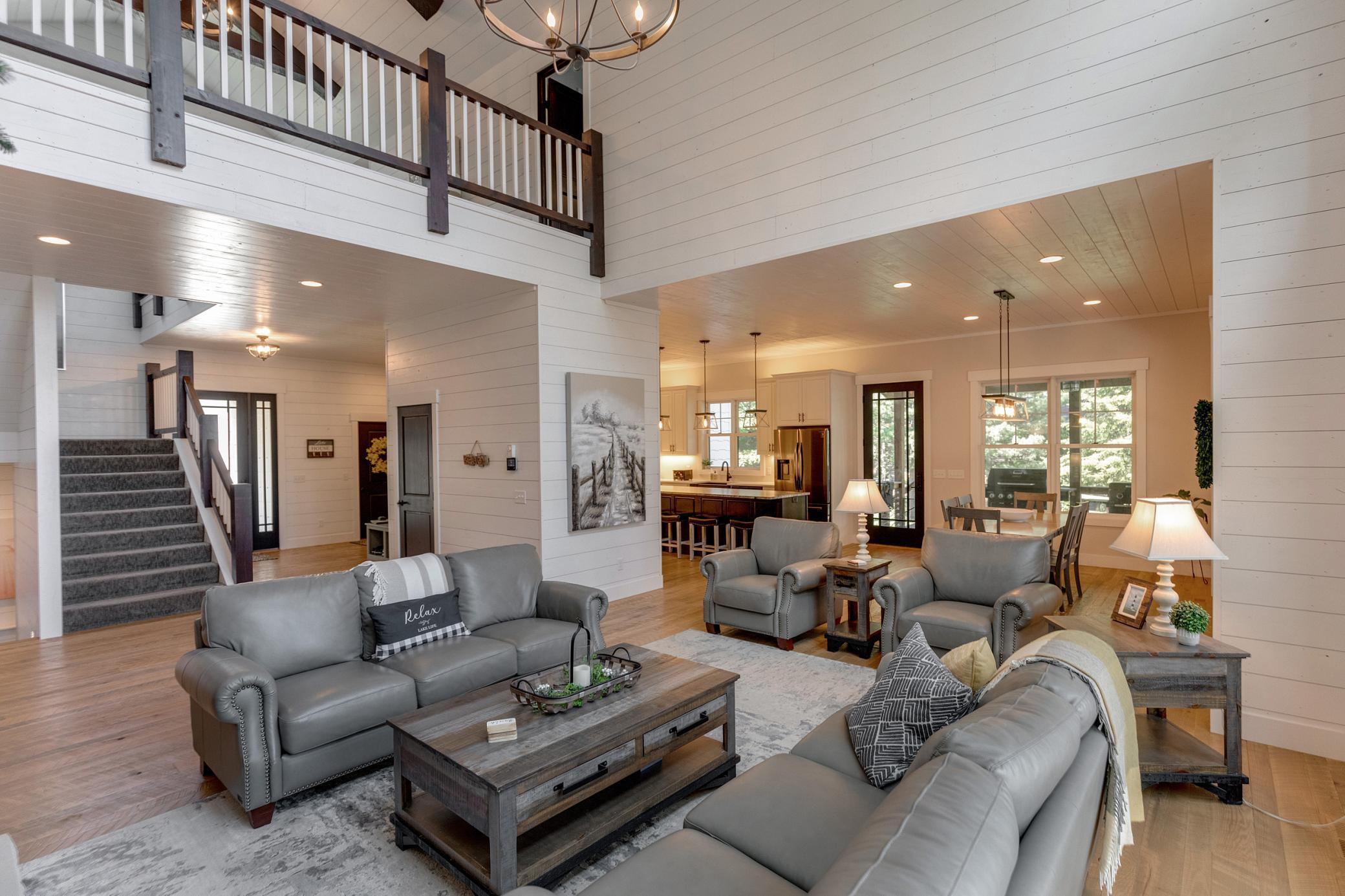 Main level with cathedral ceilings