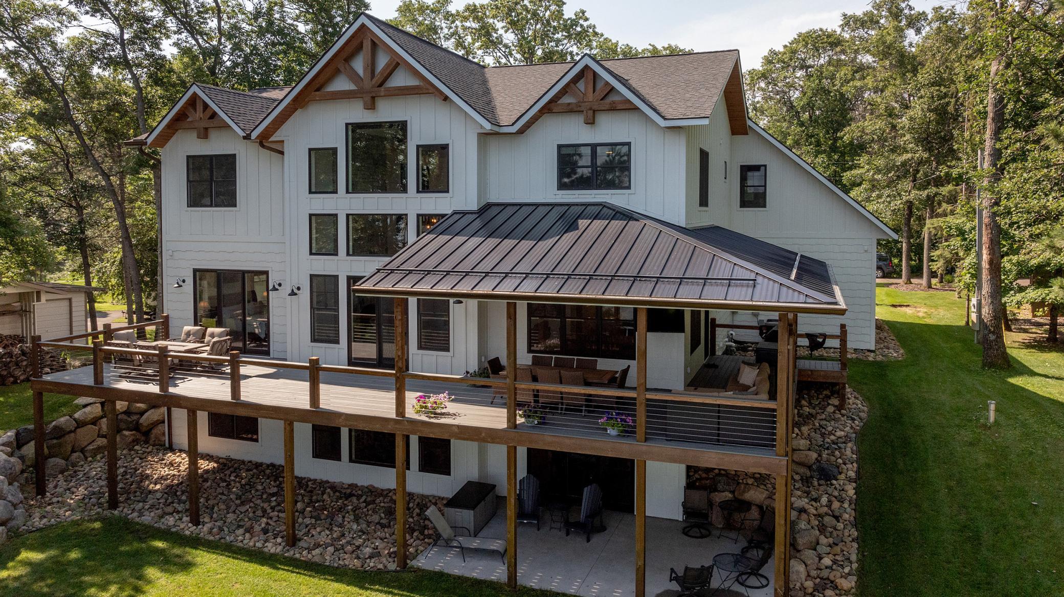 Partially covered warp around deck.