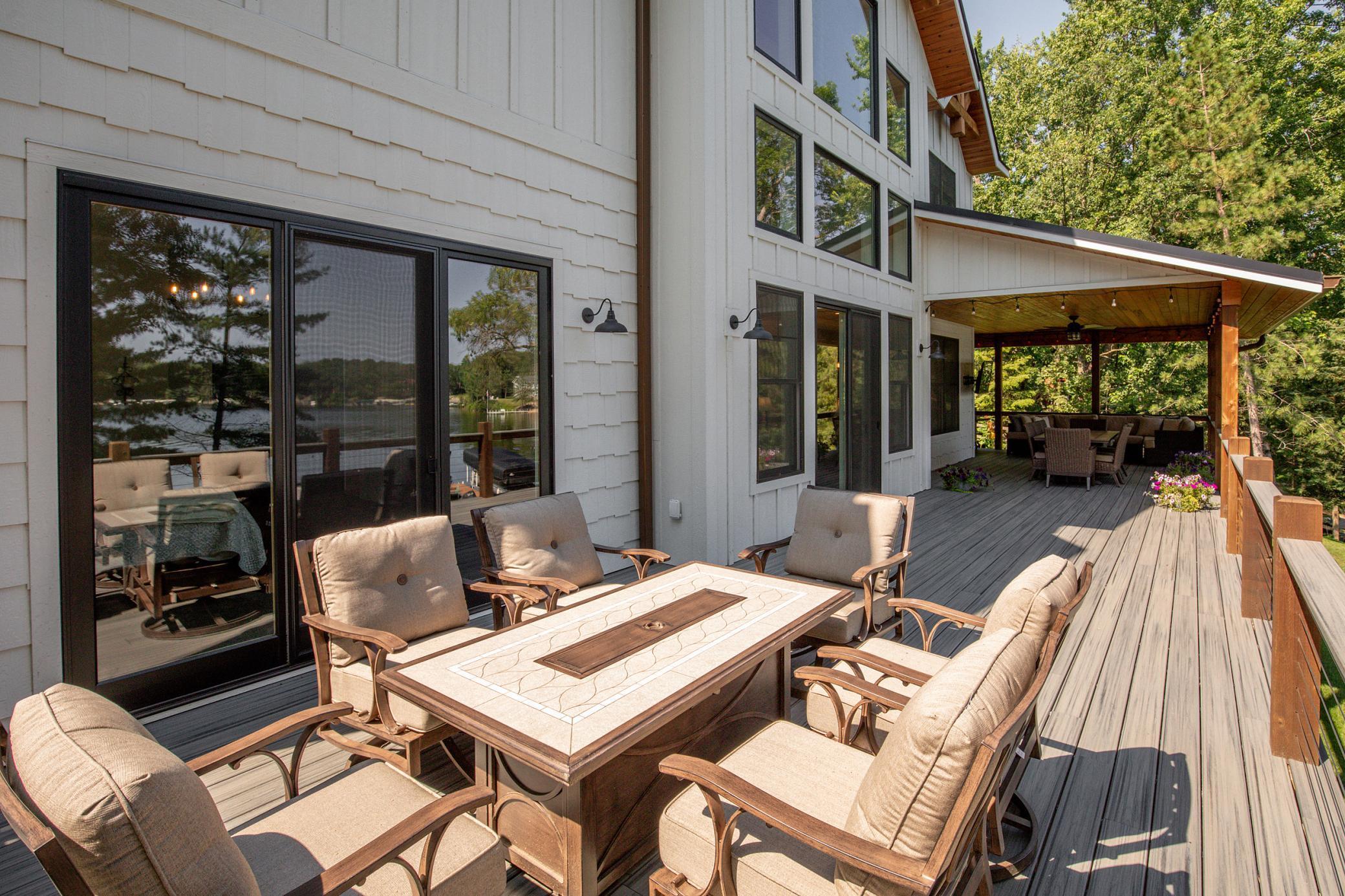 Oversized wrap around deck plays host to versatile entertainment and sizes of groups