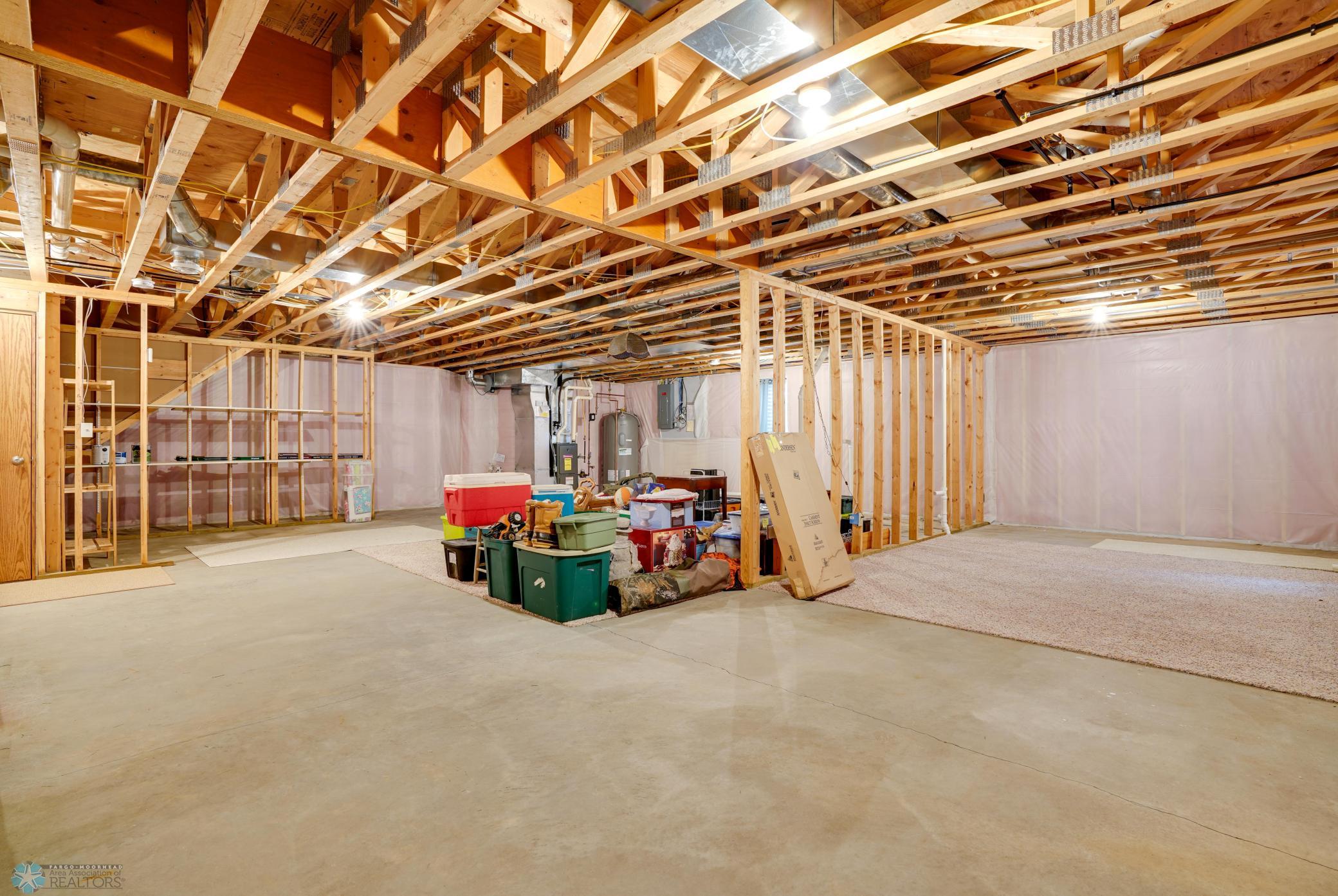 Unfinished Basement has Bathroom R/I