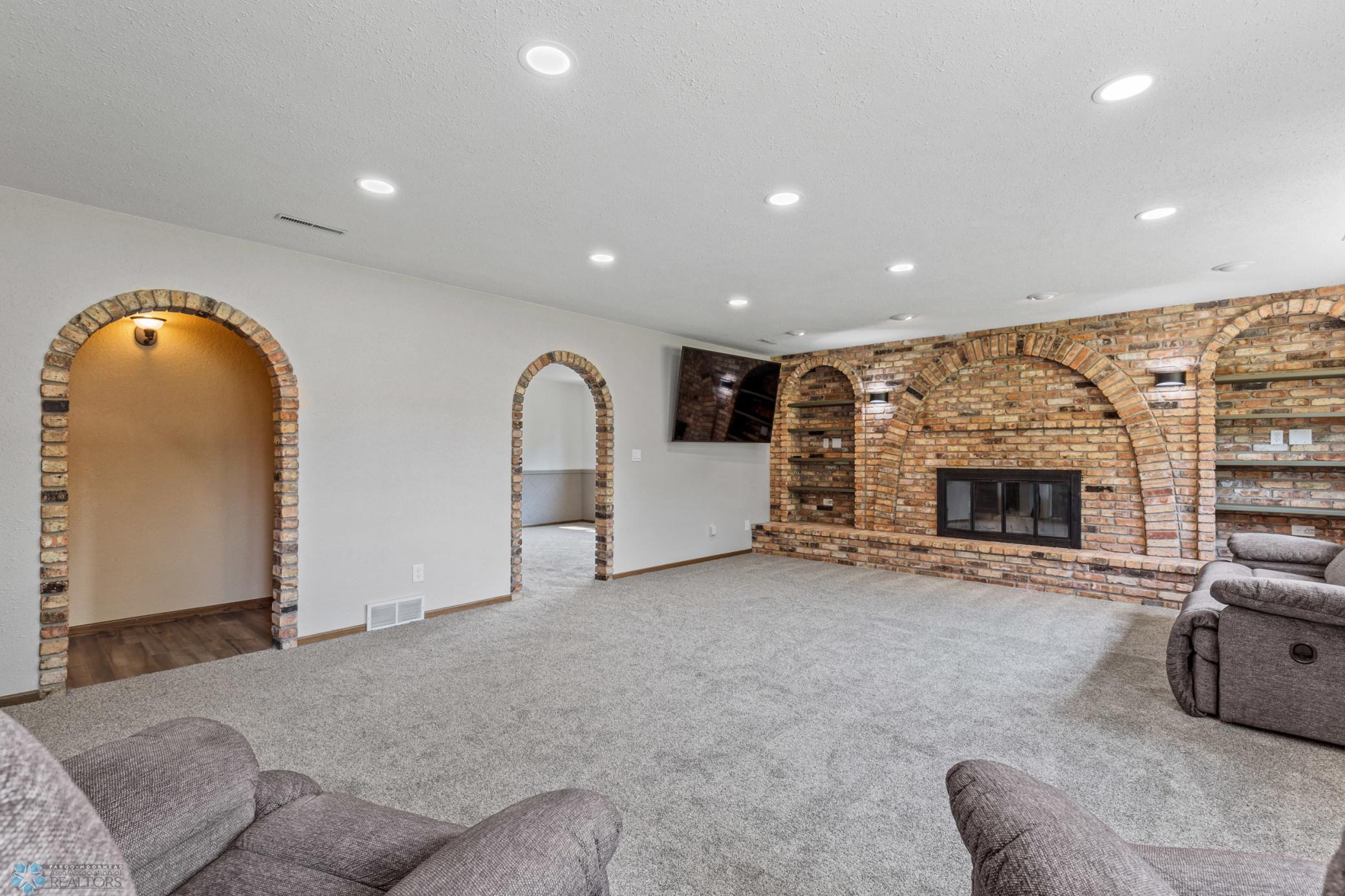 wood burning fireplace