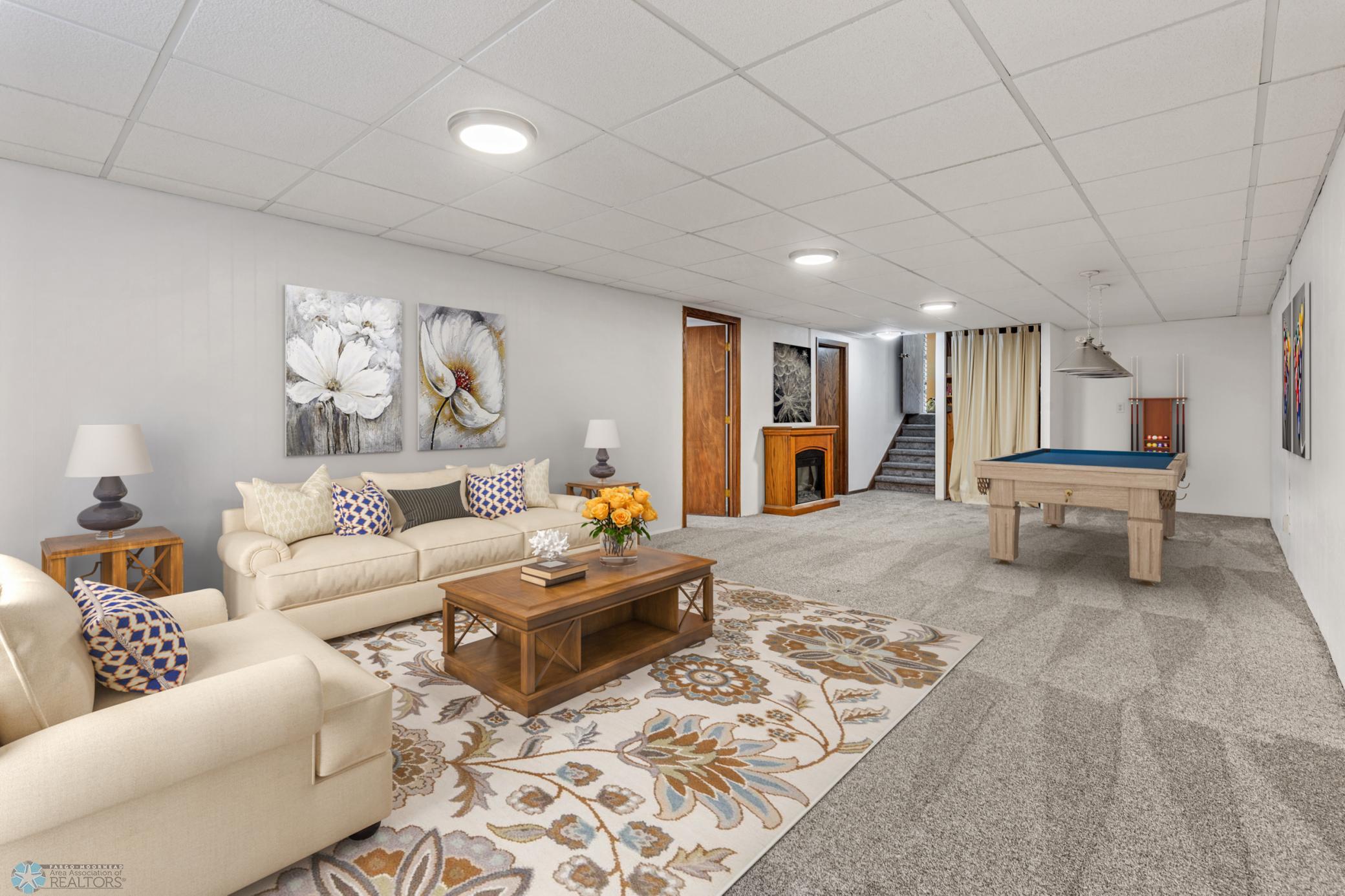 virtually staged basement