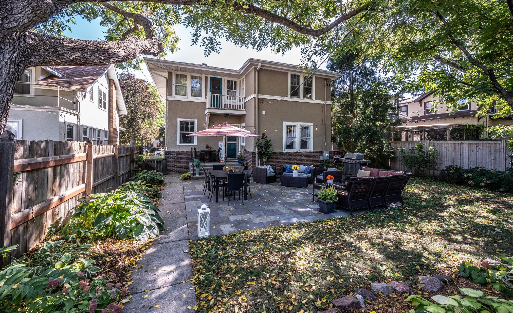 Backyard is fully fenced for pets