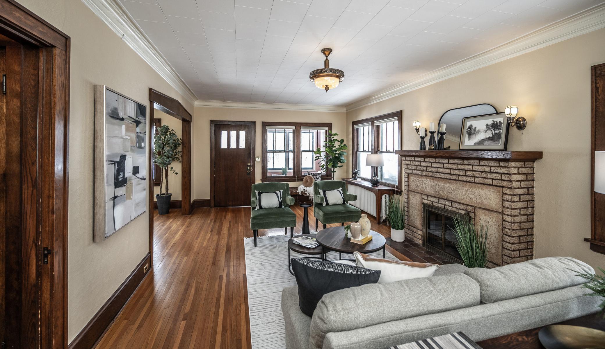 The Living Room from the Den's french doors