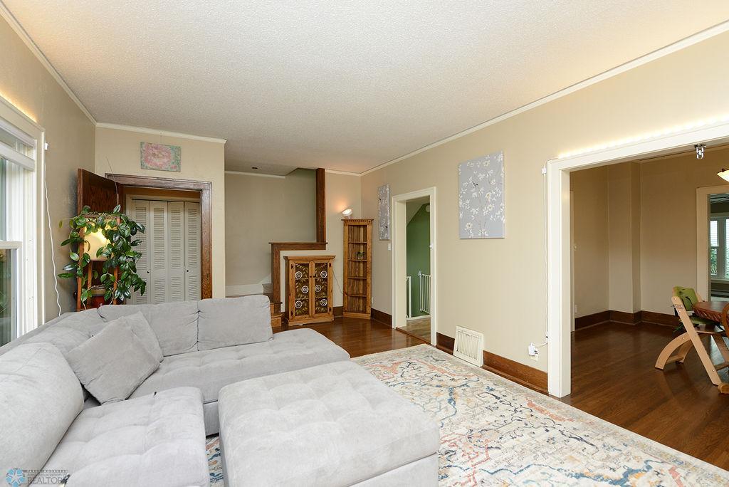 Living room to dining area and kitchen