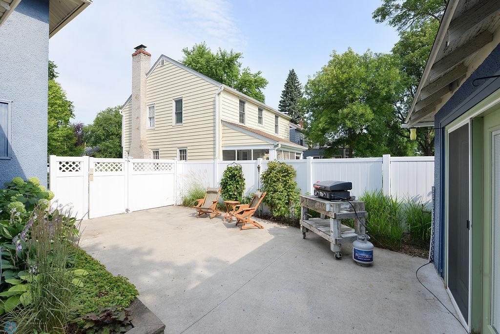 Fenced in patio area