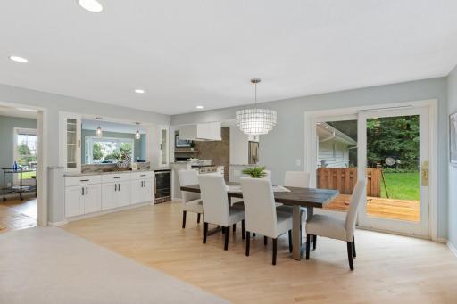 Informal Dining with ample storage and Wine Fridge