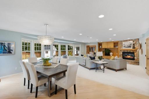 Great views of backyard from dining and family rooms