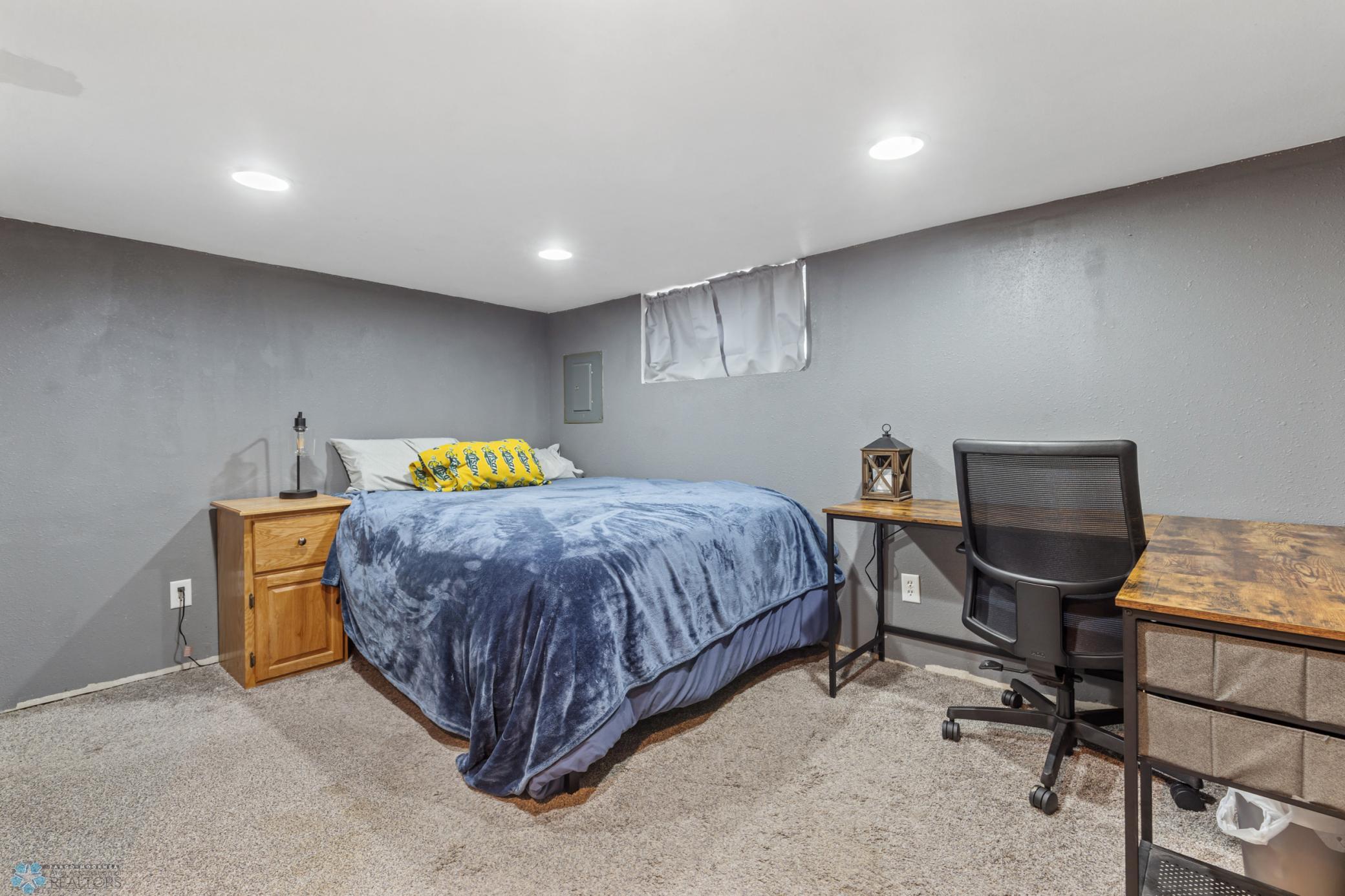 Flex Room with recessed lighting and walk-in closet -carpet remnant to be removed. Is not being replaced.
