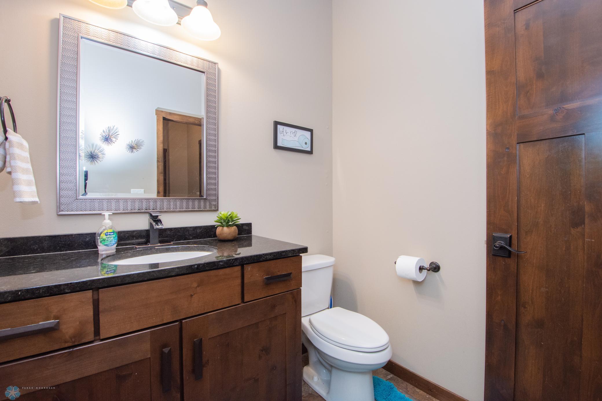 1/2 Bath on Main; Granite Vanity