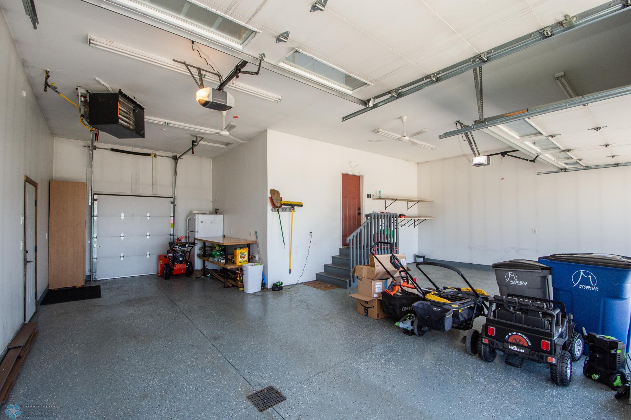 Extended 3-Stall Garage with Overhead Door to Backyard