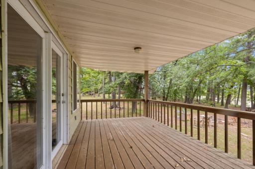 Beautiful covered deck with views of lake