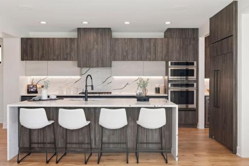 9 foot Island Counter & Modern European Handless Cabinets