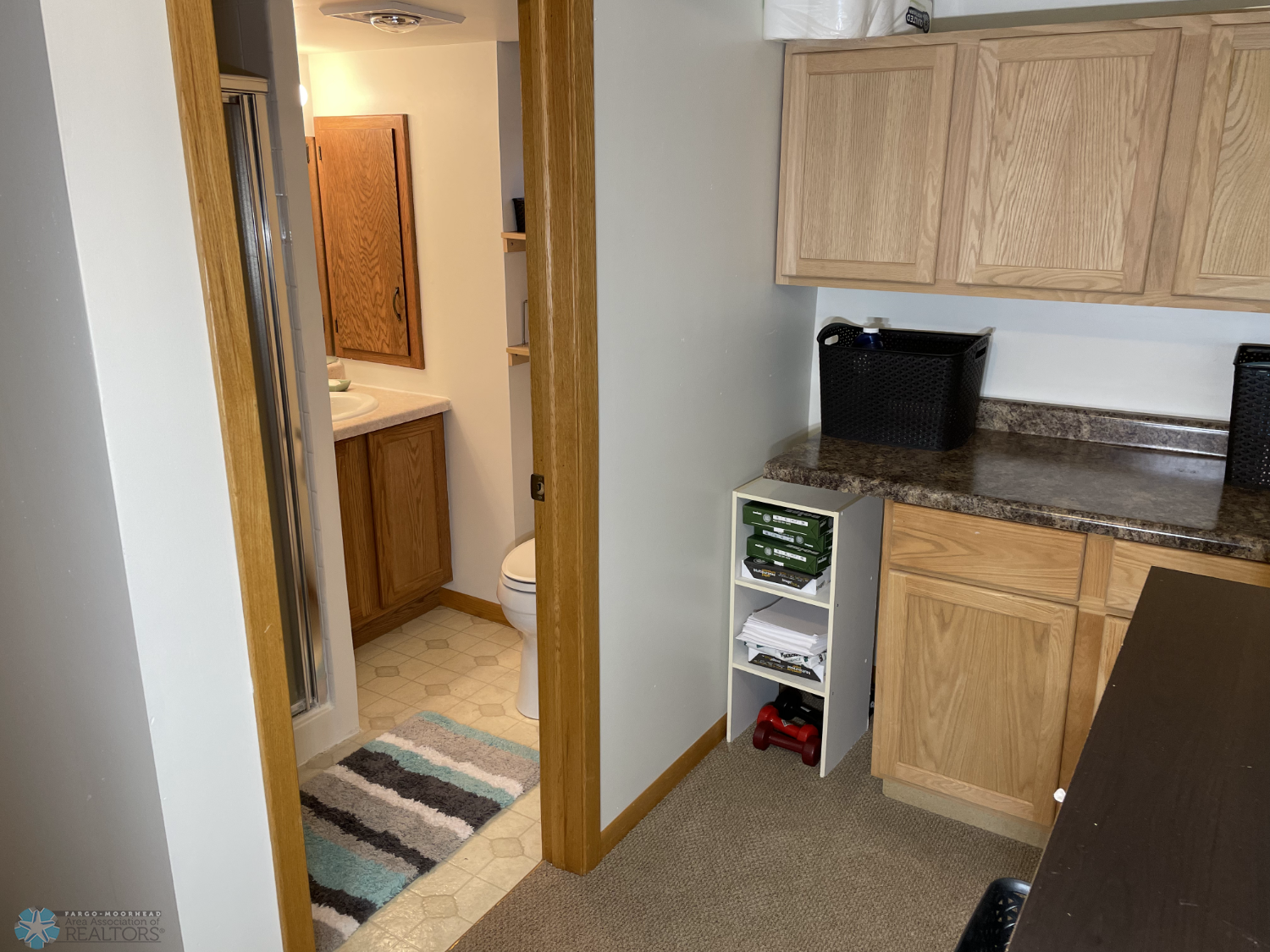 Finished area with cabinets & closet next to basement bathroom - view 2.png