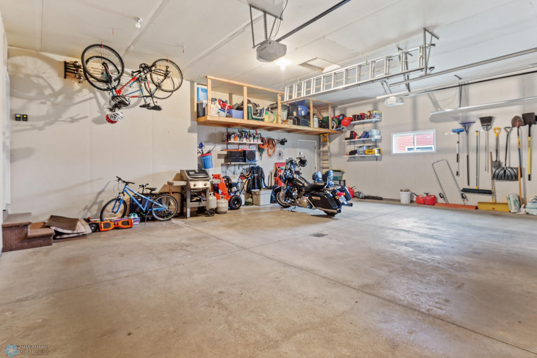 3 stall finished garage with flood drain