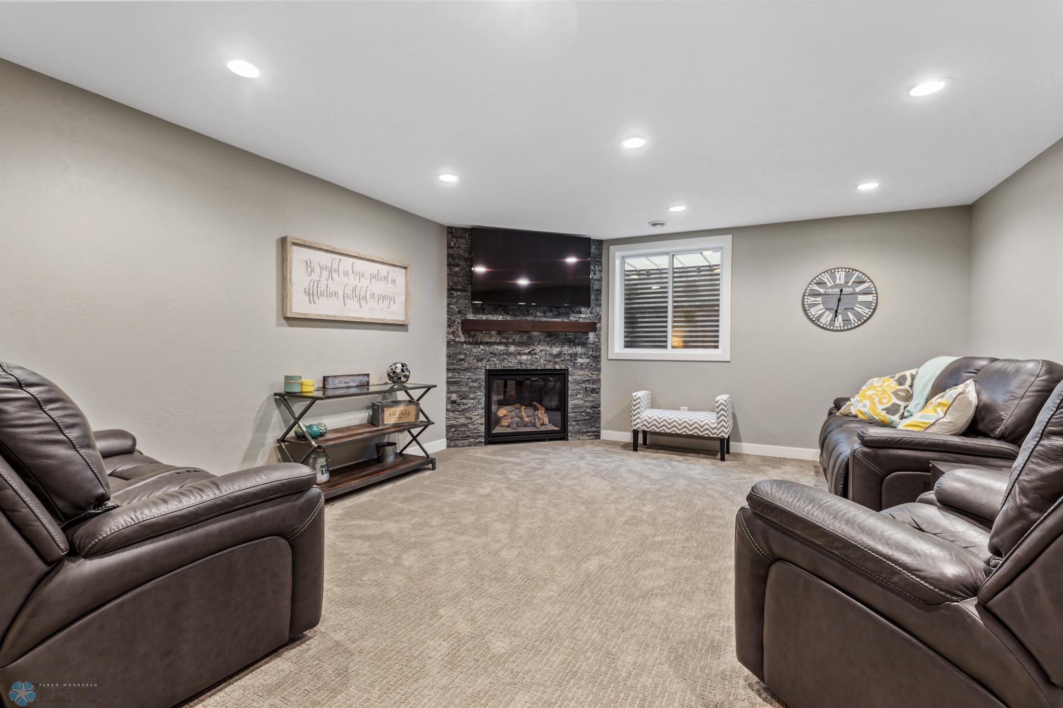 2nd gas fireplace - basement
