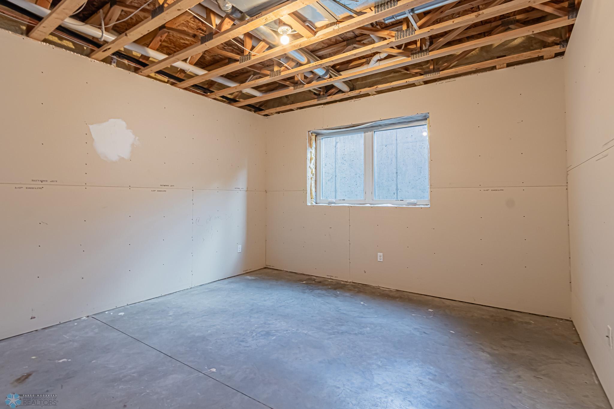 Basement - 5th Bedroom is Sheetrocked