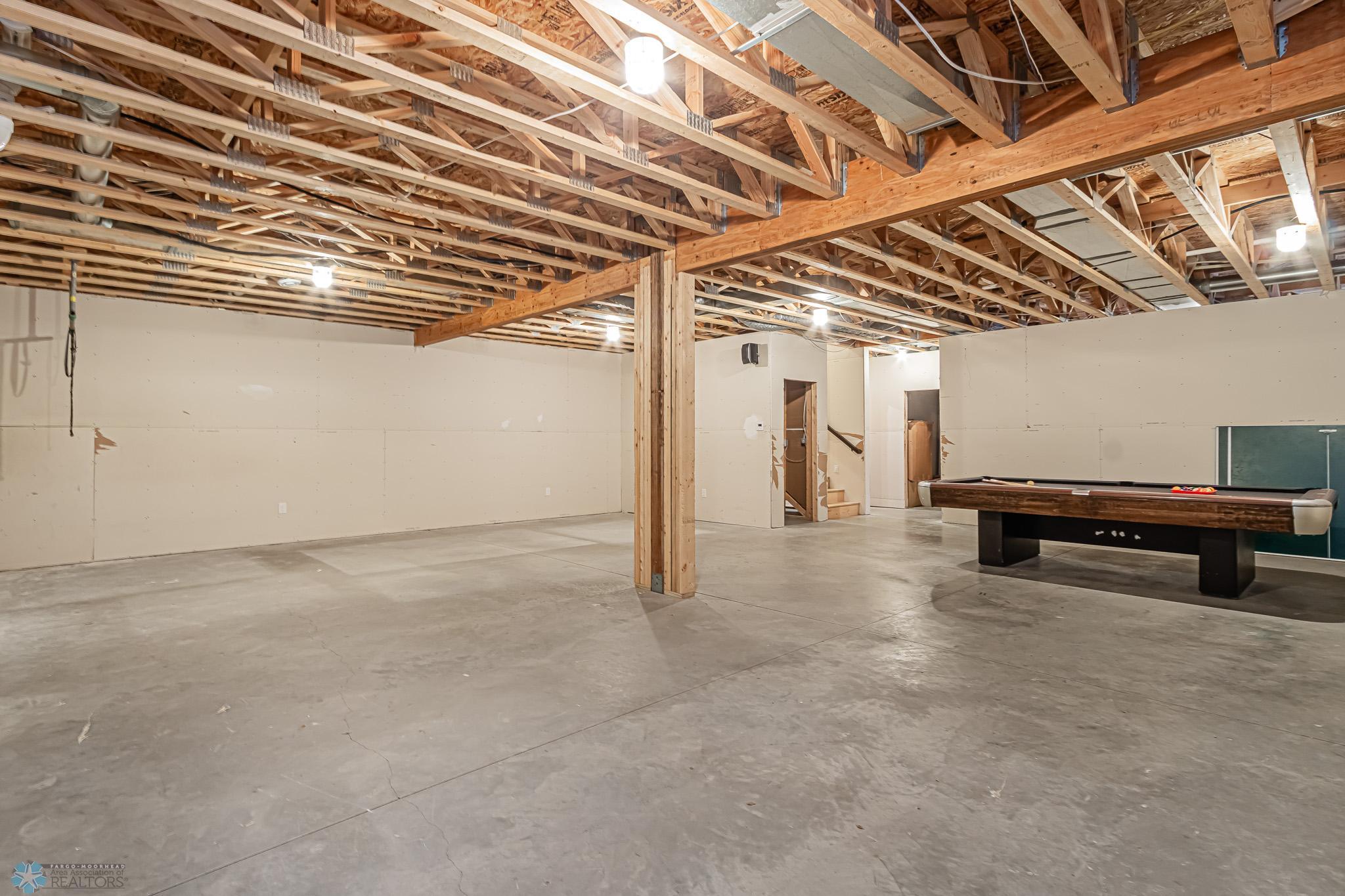 Basement with Roughed-in for Family Room, Bath & 5th Bedroom