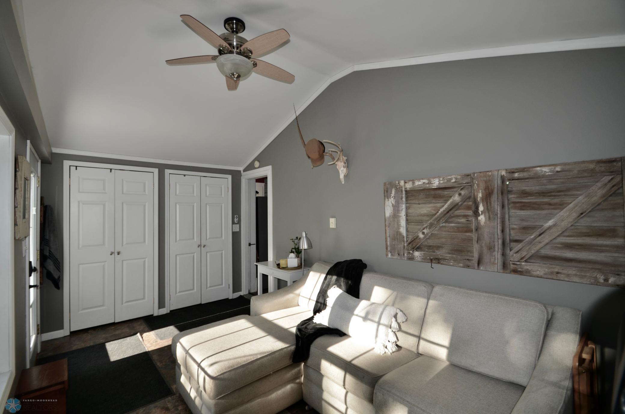 Back porch features drop center closets