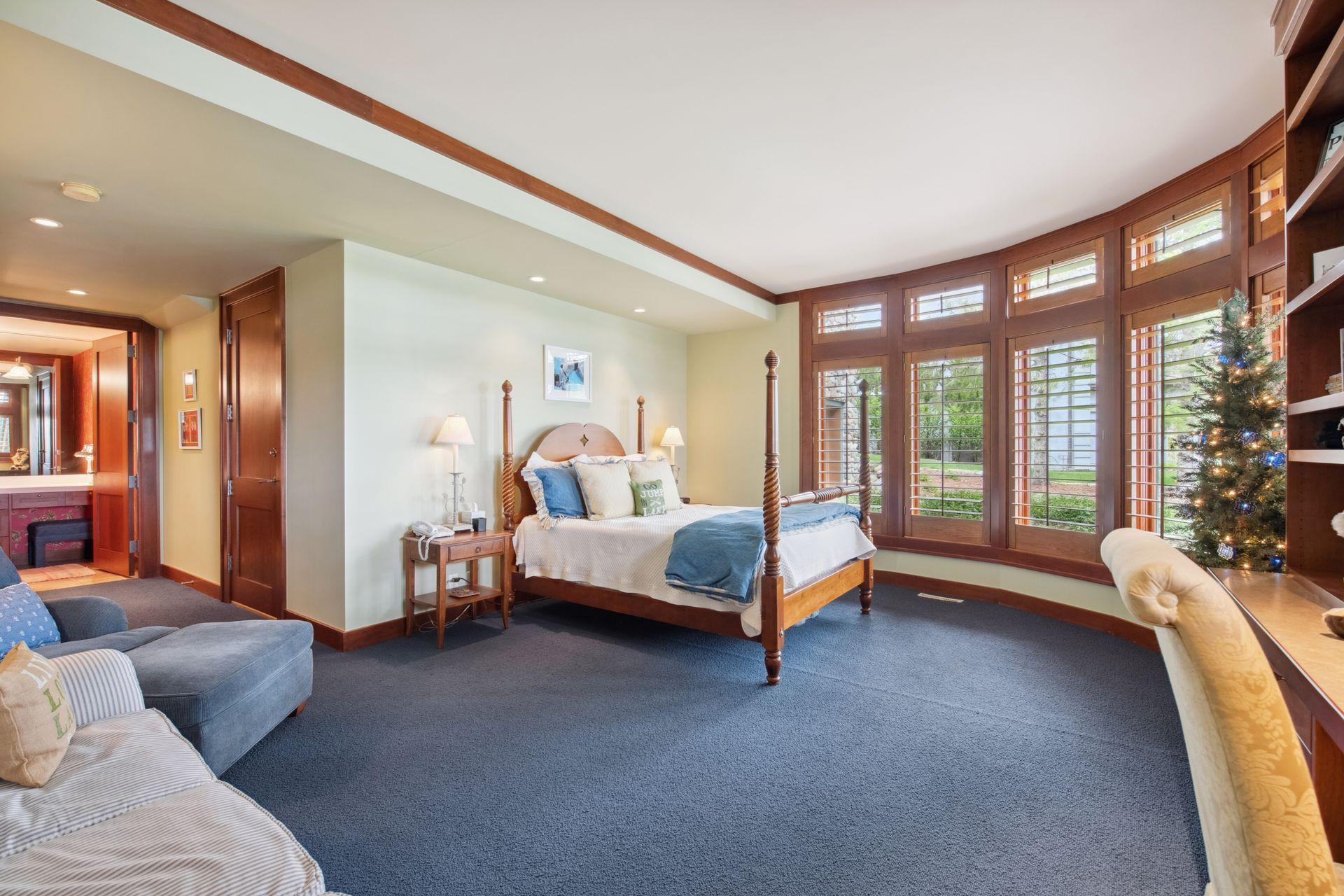 View towards bathroom and lower level 2 car tuck under garage.