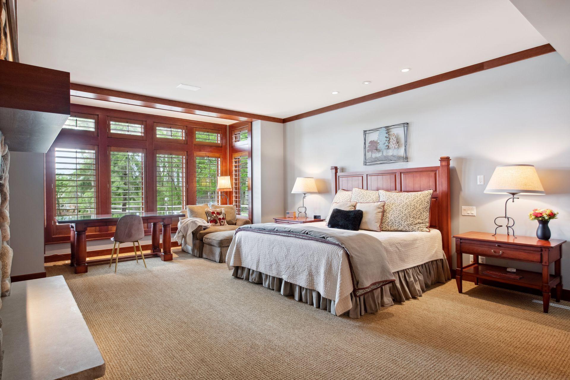 This guest suite is directly below the main primary bedroom.