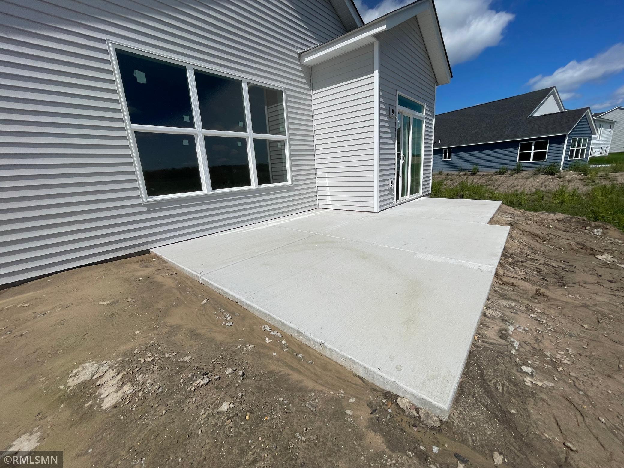 Large concrete patio already installed and ready for you to enjoy the beautiful view!