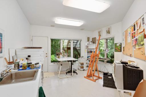 Lower level studio back/office that has access to the backyard