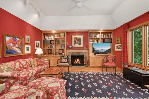 Main floor, family room with wood burning fireplace