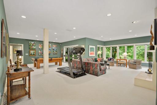 Lower level family room with billiard area
