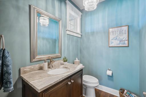 The main floor half bath is a perfect blend of style and convenience. Whether youâre hosting a gathering or simply enjoying your home, this half bath offers a touch of sophistication and comfort.