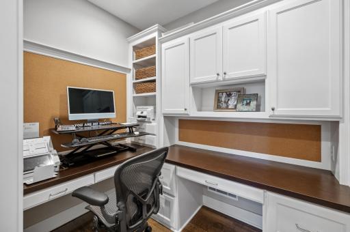 The pocket office is a compact yet efficient workspace, designed for productivity and focus. Tucked away for privacy, it features built-in shelving and a streamlined desk area, making it an ideal spot for managing tasks or working from home.