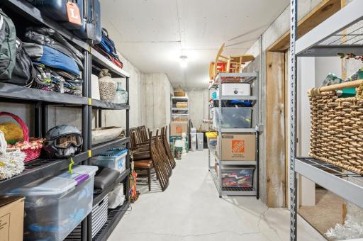 The storage room under front porch is a spacious space with the potential to be more than just storageâperfectly suited for a wine cellar, safe room, or any creative use you envision.
