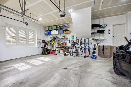 Oversized 3 car Garage with extra height for storage, custom dog wash