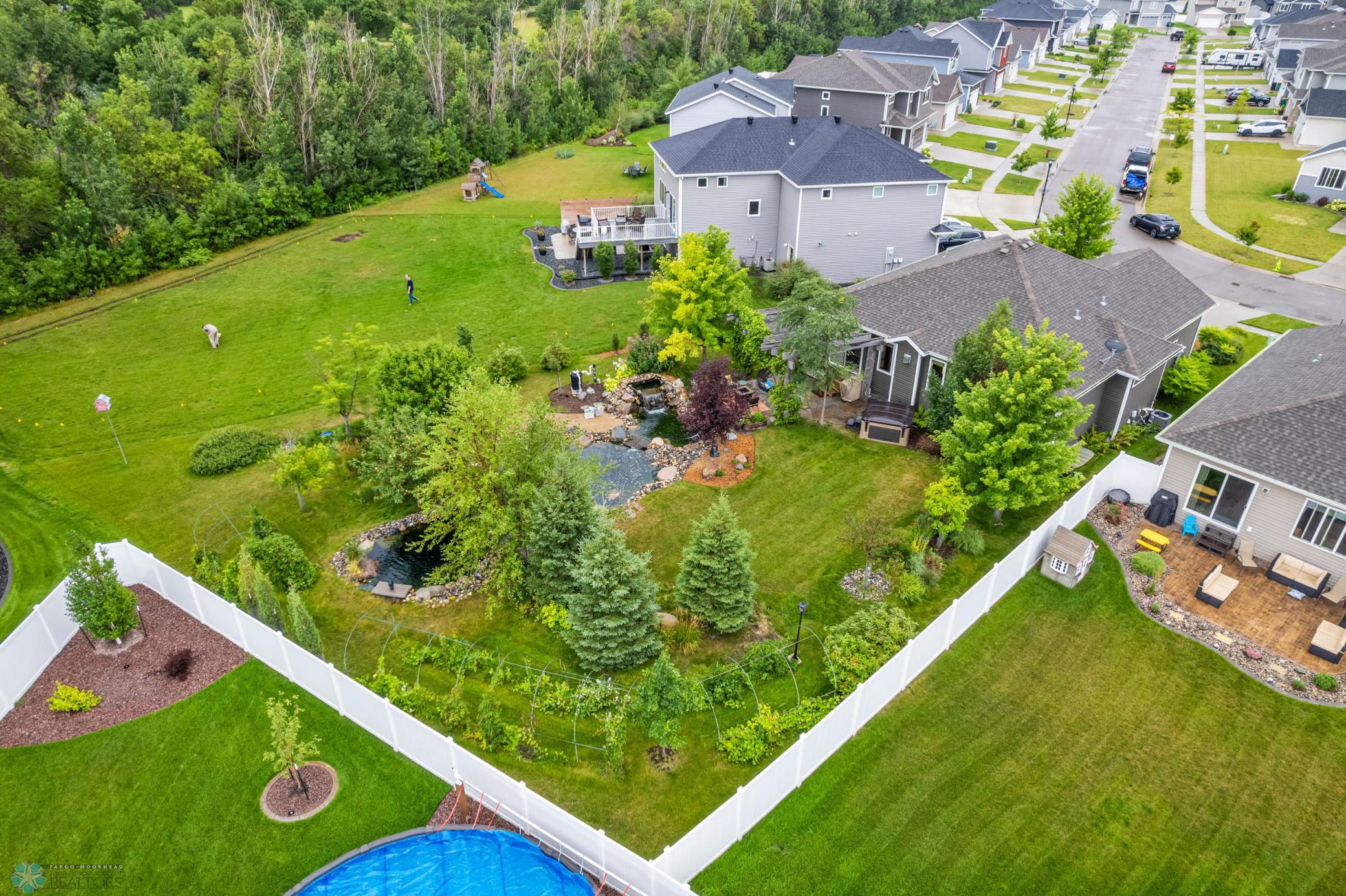 Aerial View of Partially Fenced Yard