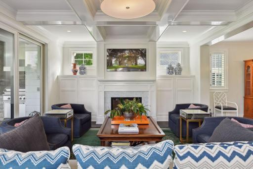 Family room with fireplace