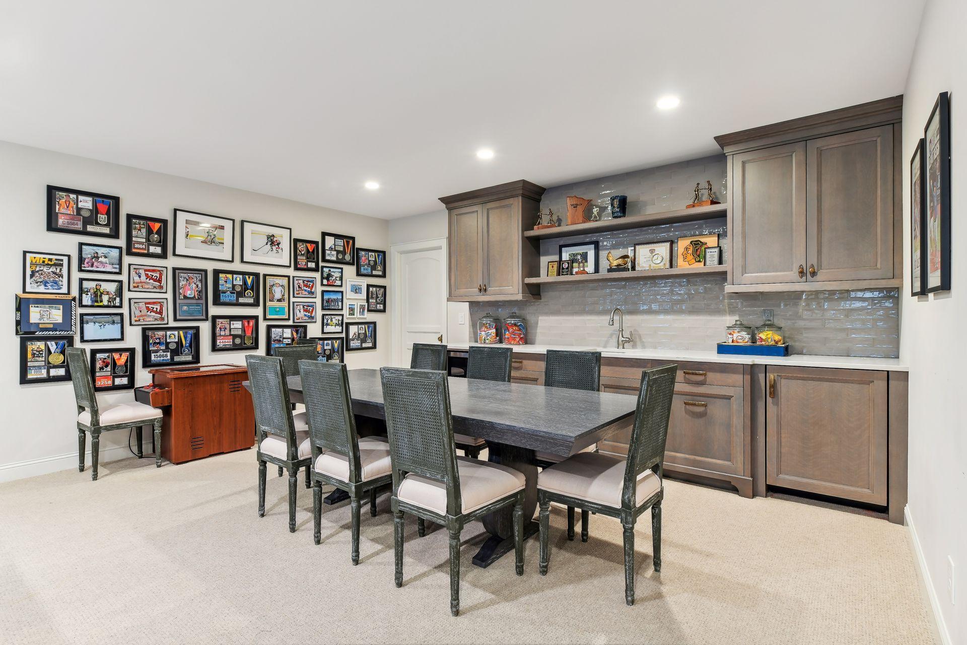 Wet bar in lower level