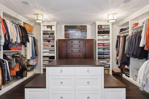 Walk-in closet in master bedroom
