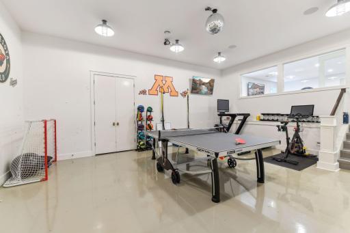 Sport court in lower level