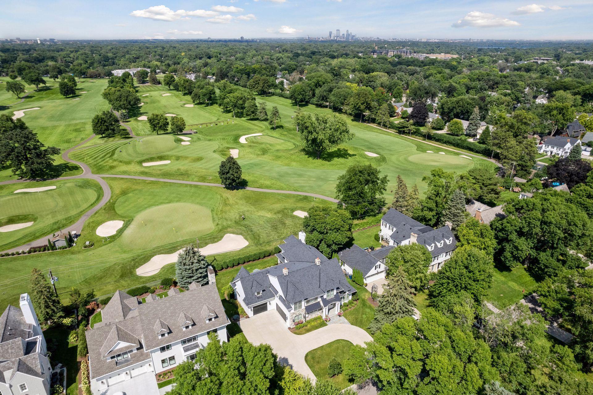 Aerial view of the home