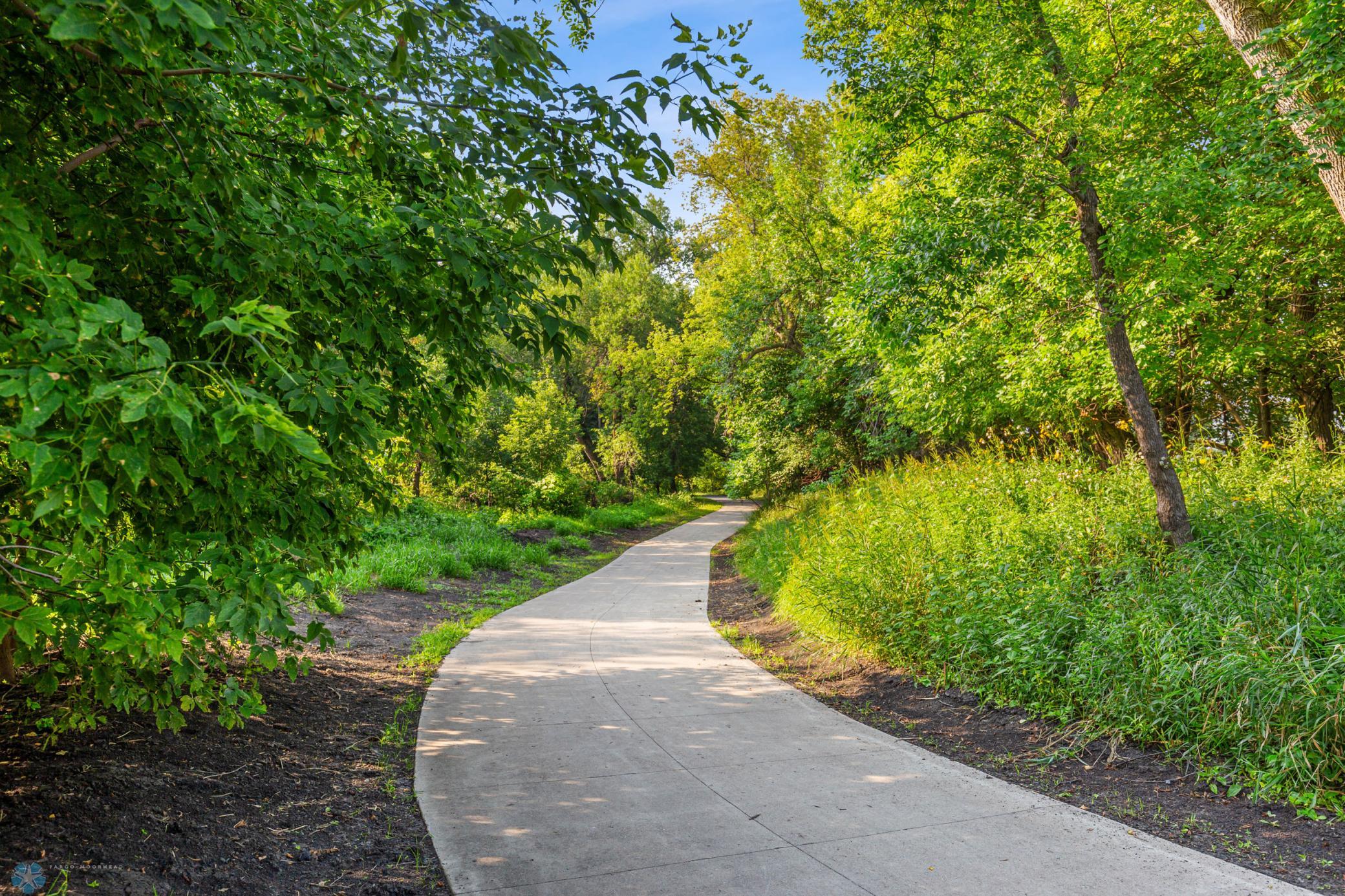 Walking paths along the river