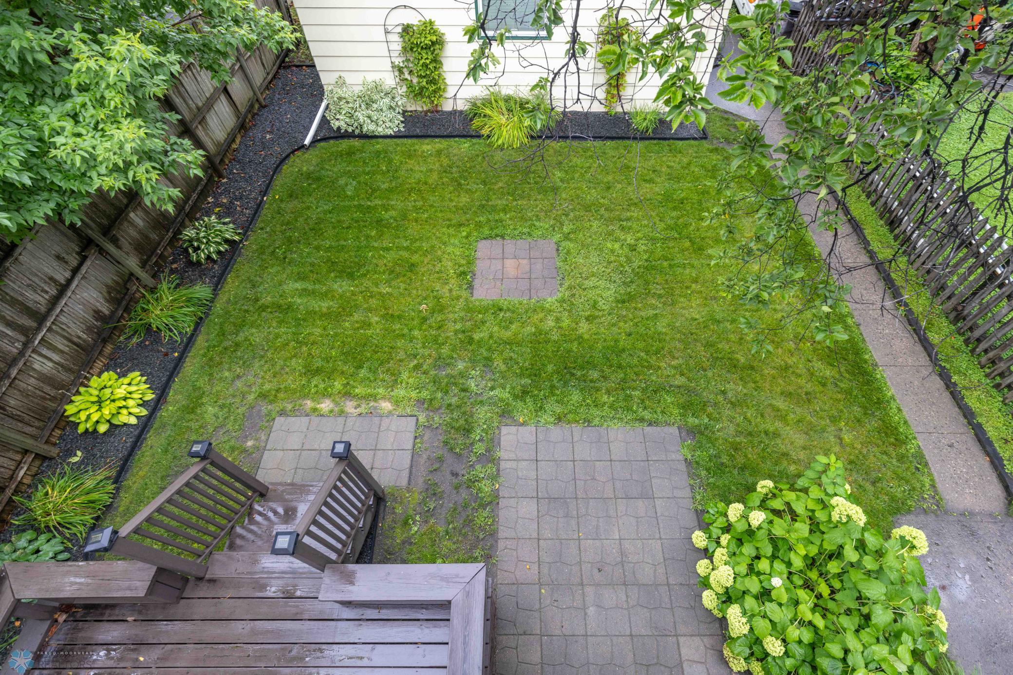 View of back yard from balcony