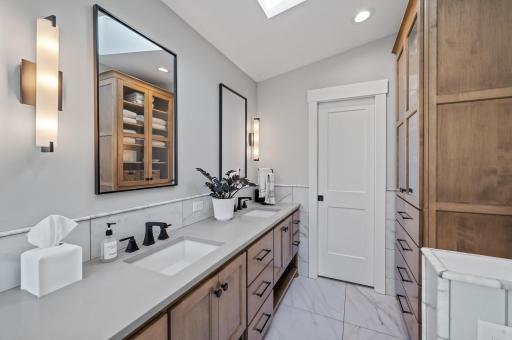 Luxury master suite with gorgeous custom cabinetry