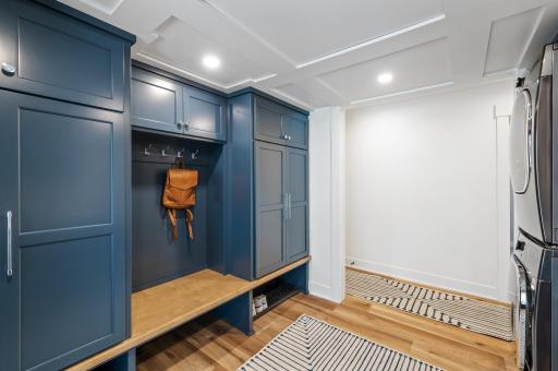 The perfect mudroom with all the space needed for jackets, boots, hats and mittens
