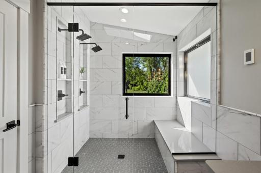 A luxury shower with a view...you feel one with nature