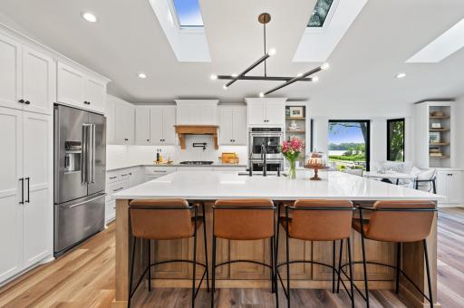 Six large skylights in main living area adding even more beautiful light into the space
